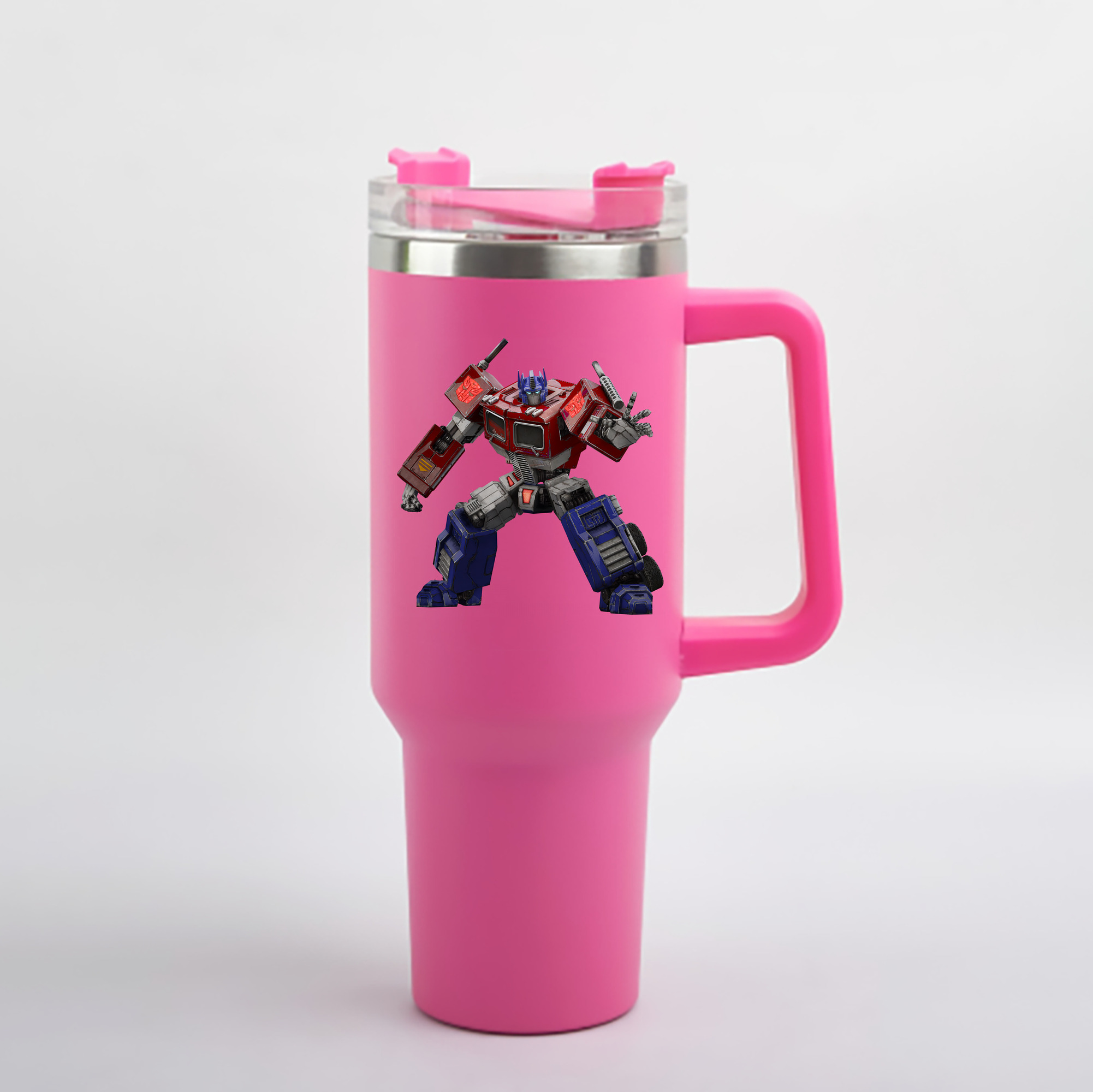 （画像用） Transformers トランスフォーマー 1200mL車用タンブラー - クリスタルステッカー（プラスチックストロー付き）